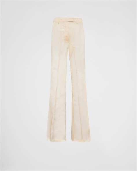 prada organza|Desert Beige Organza Pants .